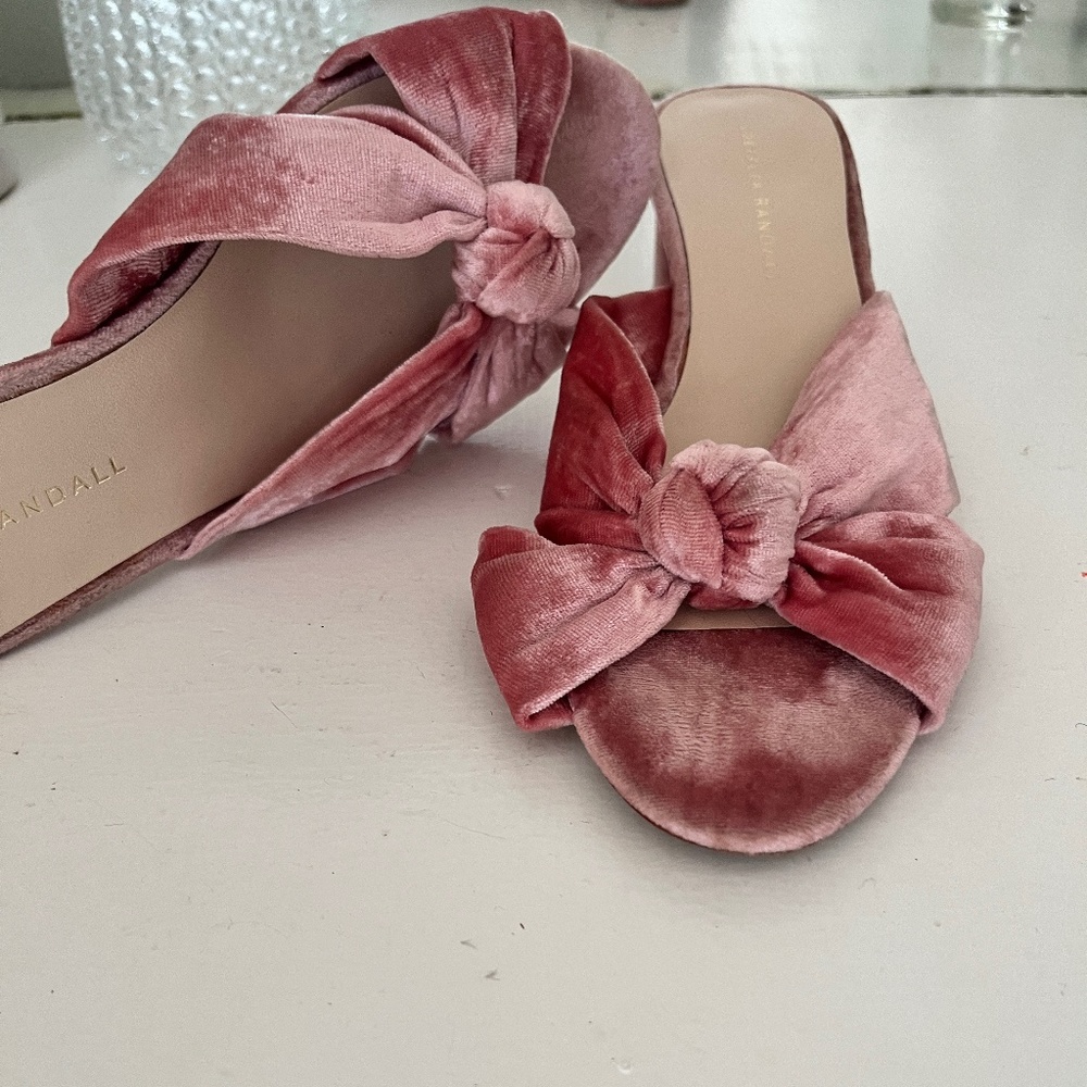 Loeffler Randall Celeste Knot Pink Velvet Slides